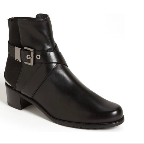 Stuart Weitzman black leather manlow boots - Picture 2 of 11